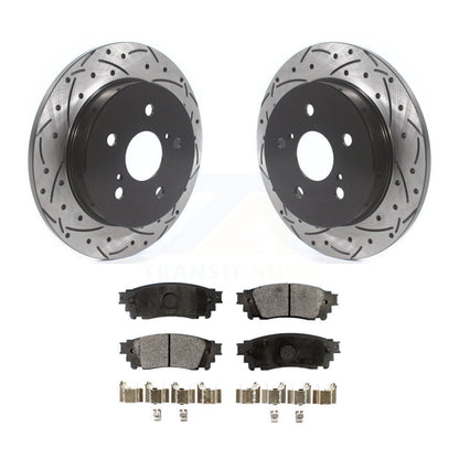 Rotors de frein à fente arrière percés, Kit de plaquettes semi-métalliques pour Toyota RAV4 Camry Lexu