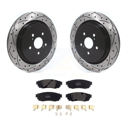 Kit de plaquettes semi-métalliques de Rotors de frein de fente de forage arrière pour Lexus RX350 RX450h RX350