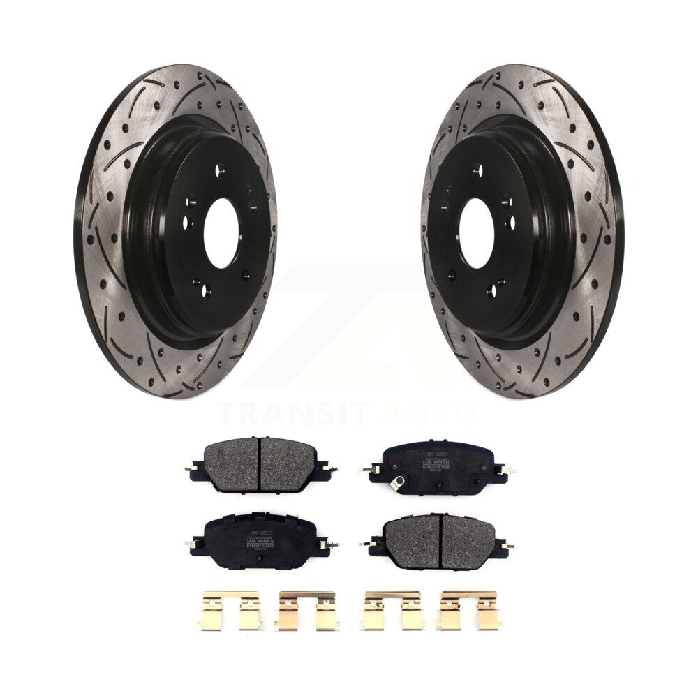 Kit de plaquettes semi-métalliques de Rotors de frein à disque de fente de forage arrière pour Honda CR-2017-2024