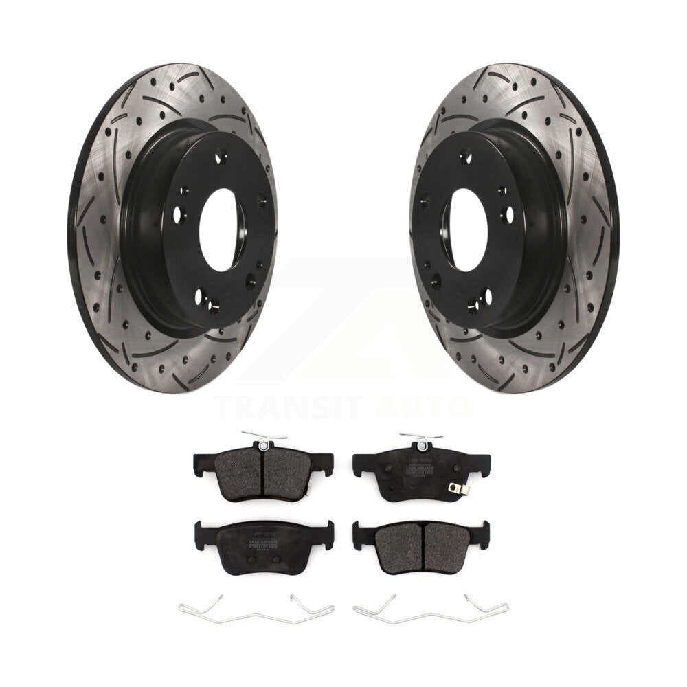 Kit de plaquettes semi-métalliques de Rotor de frein à disque à fente arrière percée pour Honda Civic Insigh