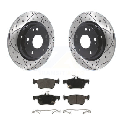 Kit de plaquettes semi-métalliques de rotors de frein à disque à fente percée à revêtement arrière pour Honda Civi