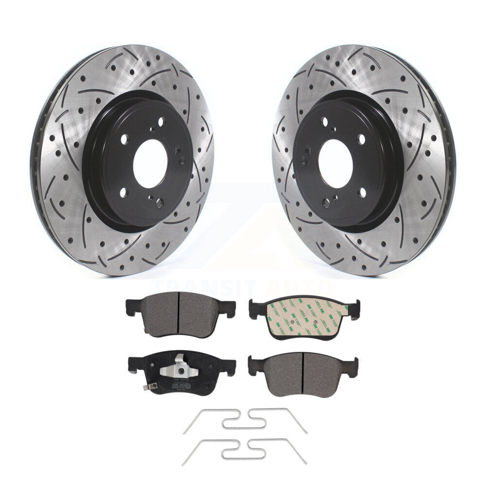 Kit de plaquettes semi-métalliques de Rotors de frein de fente de forage avant pour Honda Civic Accord Acur