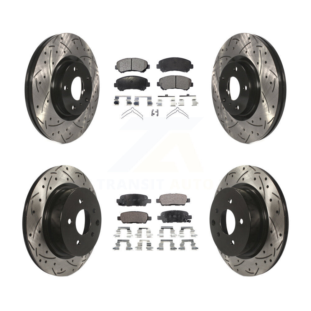 Kit de plaquettes semi-métalliques de Rotor de frein à disque à fente avant et arrière pour Nissan Maxim