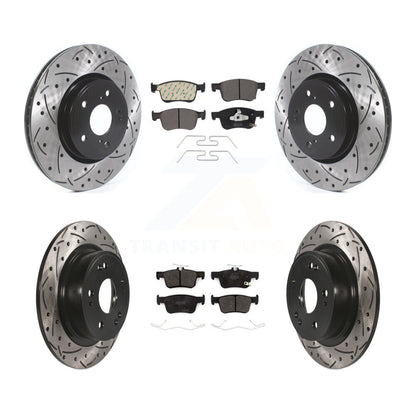 Rotors de frein à disque à fente avant et arrière, Kit de plaquettes semi-métalliques pour Honda Accor