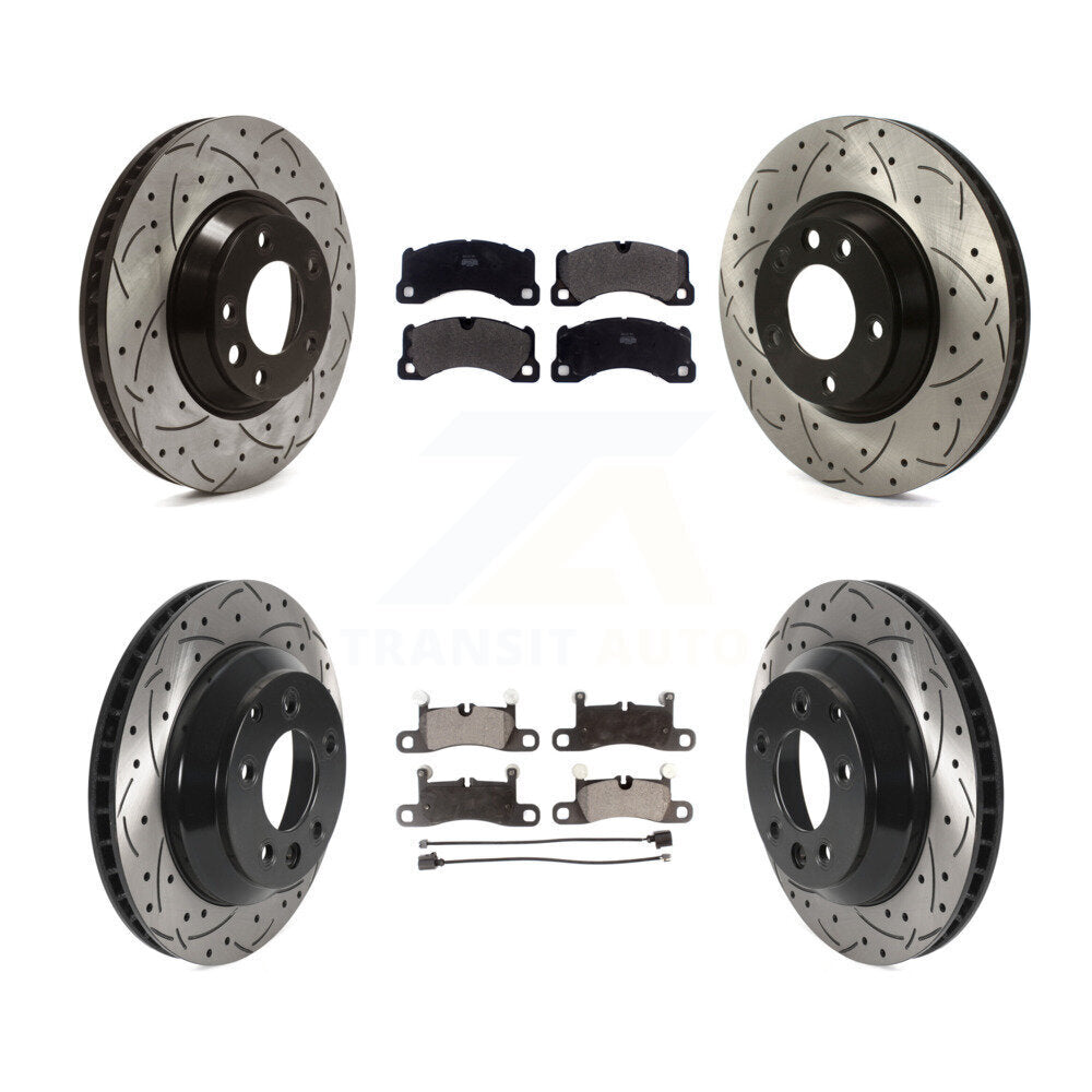 Kit de rotors de frein à disque avant et arrière et plaquettes semi-métalliques (6 pièces) pour Porsche Cayenn