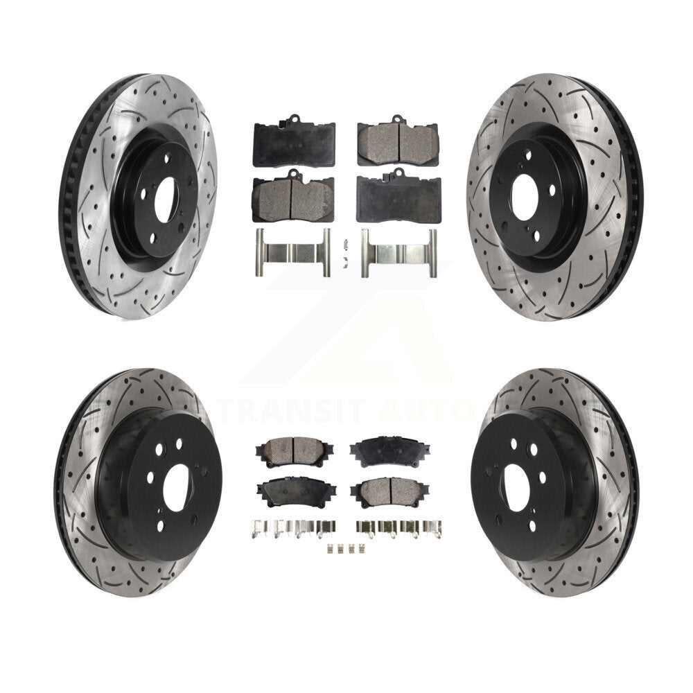 Kit de rotor de frein avant et arrière et plaquettes semi-métalliques (6 pièces) pour Lexus IS300 IS350 GS35