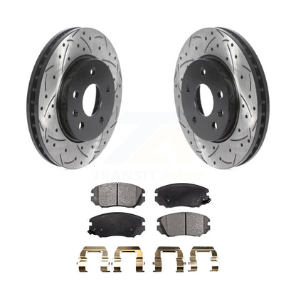 Rotors de frein à fente avant percés, Kit de plaquettes semi-métalliques pour Chevrolet Malibu Buic