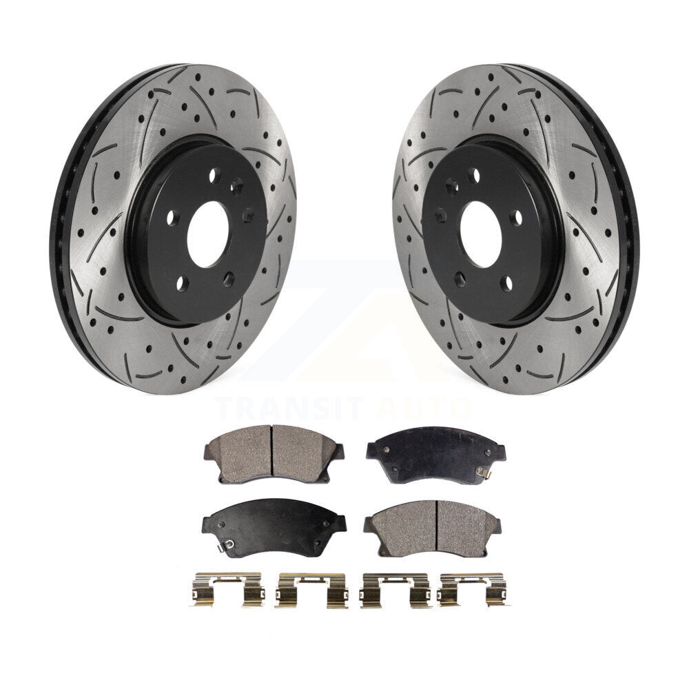 Kit de plaquettes de frein semi-métalliques pour rotors de frein à fente avant pour Chevrolet Sonic R 13-14