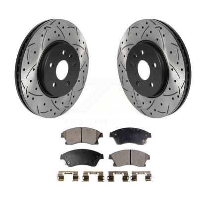 Kit de plaquettes de frein semi-métalliques pour rotors de frein à fente avant pour Chevrolet Sonic R 13-14