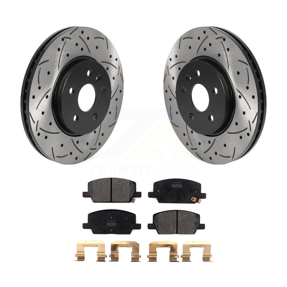 Rotors de frein à fente avant percés, Kit de plaquettes semi-métalliques pour Buick Encore Chevrole