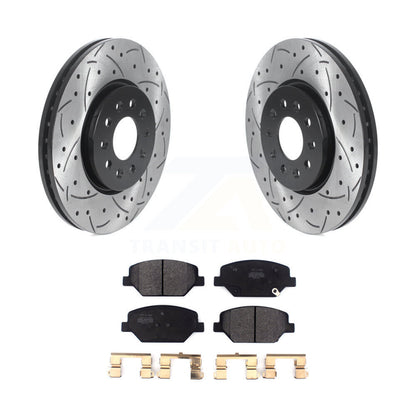 Rotor de frein à fente percée avant et Kit de plaquettes semi-métalliques pour Chevrolet Equinox GM
