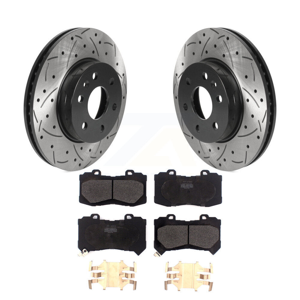 Rotors de frein à fente avant percés, Kit de plaquettes semi-métalliques pour Chevrolet Colorado GM