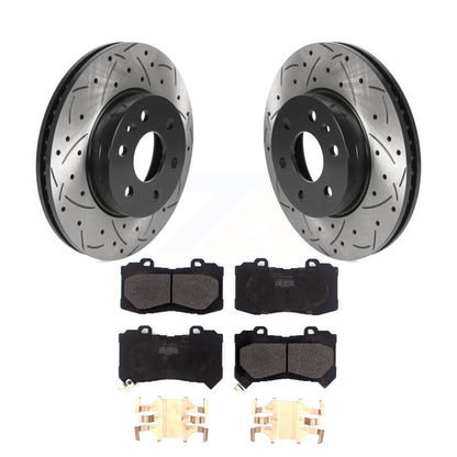 Rotors de frein à fente avant percés, Kit de plaquettes semi-métalliques pour Chevrolet Colorado GM