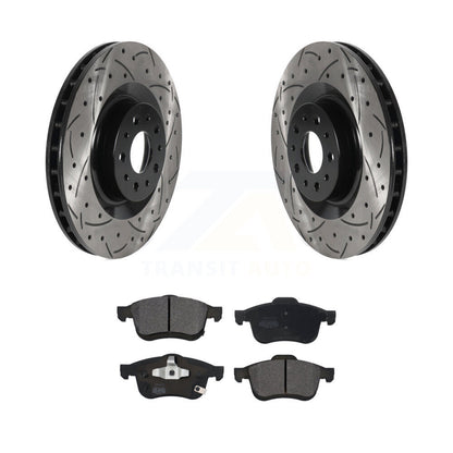 Kit de plaquettes semi-métalliques de rotors de frein à disque de fente de forage avant pour Fiat 500 2014-2020