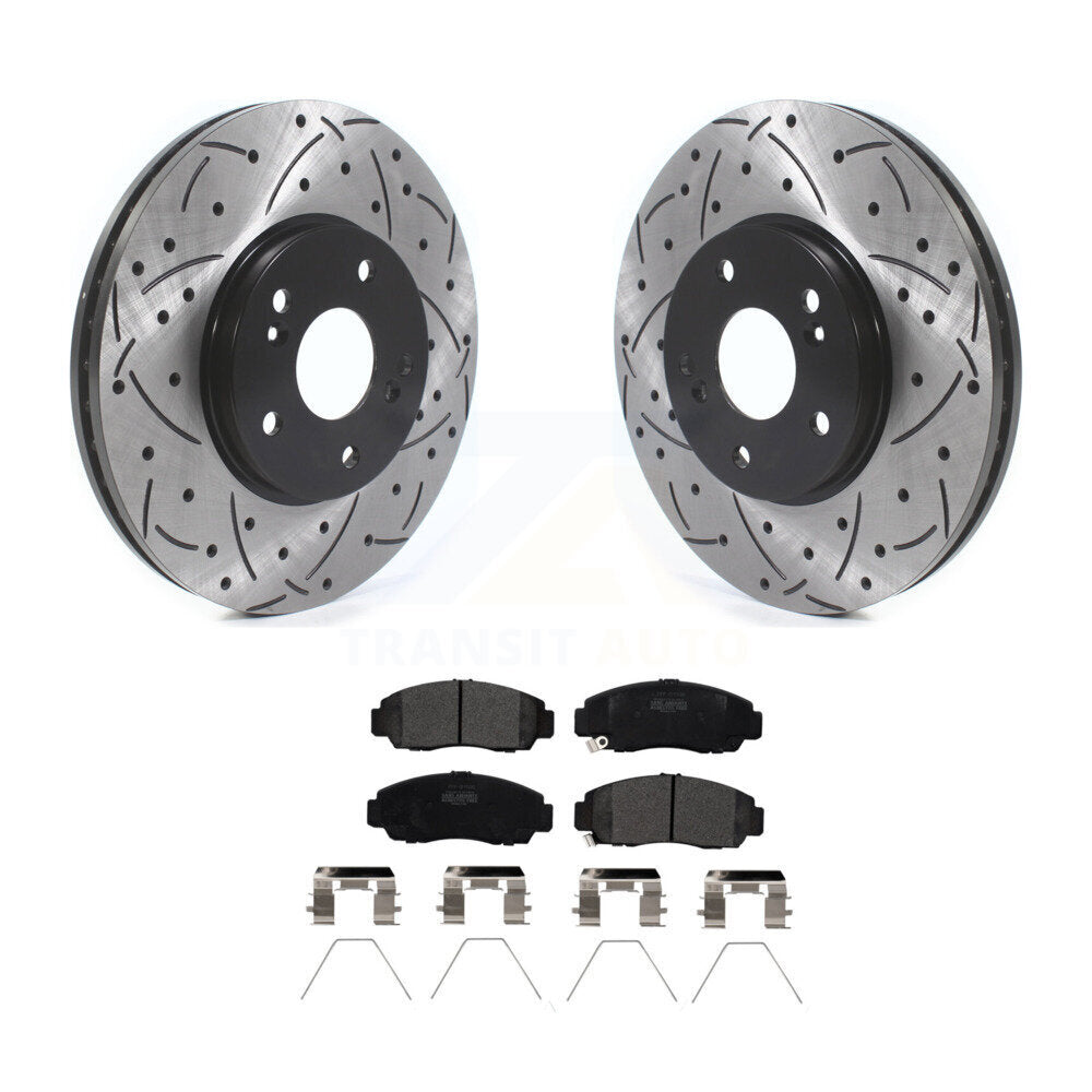 Rotors de frein à fente avant percés, Kit de plaquettes semi-métalliques pour Honda Accord Acura TS