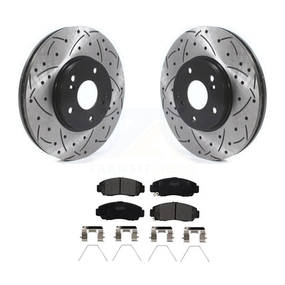 Rotors de frein à fente avant percés, Kit de plaquettes semi-métalliques pour Honda Accord Acura TS