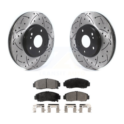 Kit de plaquettes semi-métalliques de Rotor de frein de fente de forage avant pour Honda Accord Acura TSX T