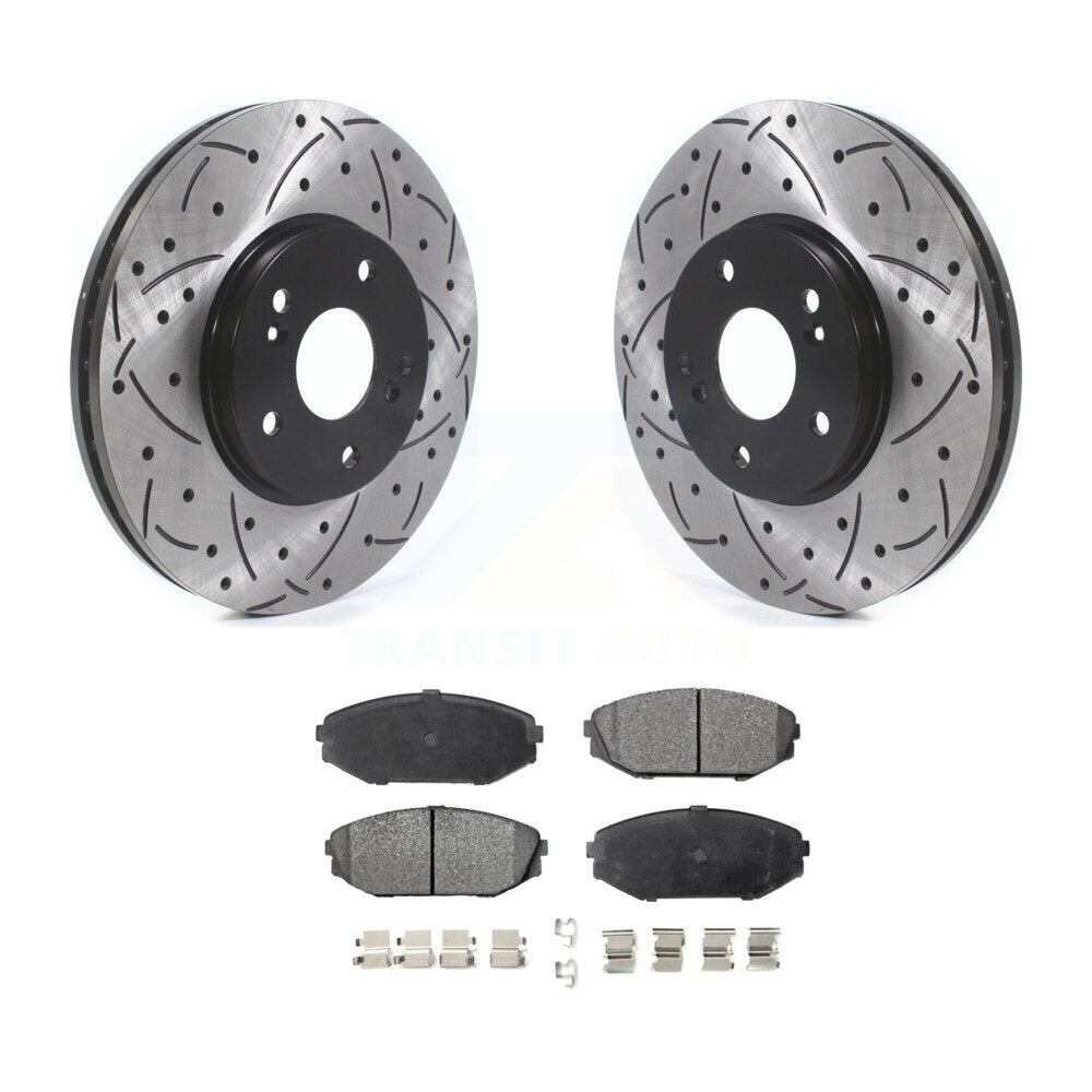Kit de plaquettes semi-métalliques de Rotor de frein à fente avant percée, pour Honda Odyssey Acura MD