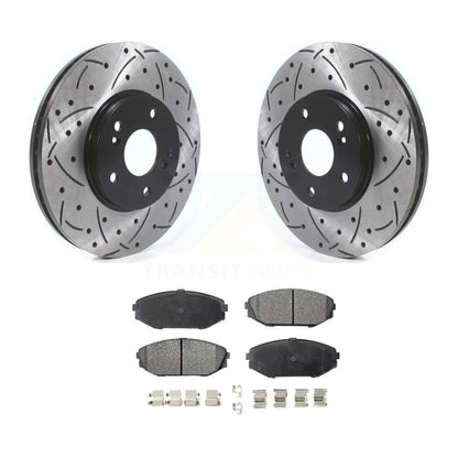 Kit de plaquettes semi-métalliques de Rotor de frein à fente avant percée, pour Honda Odyssey Acura MD