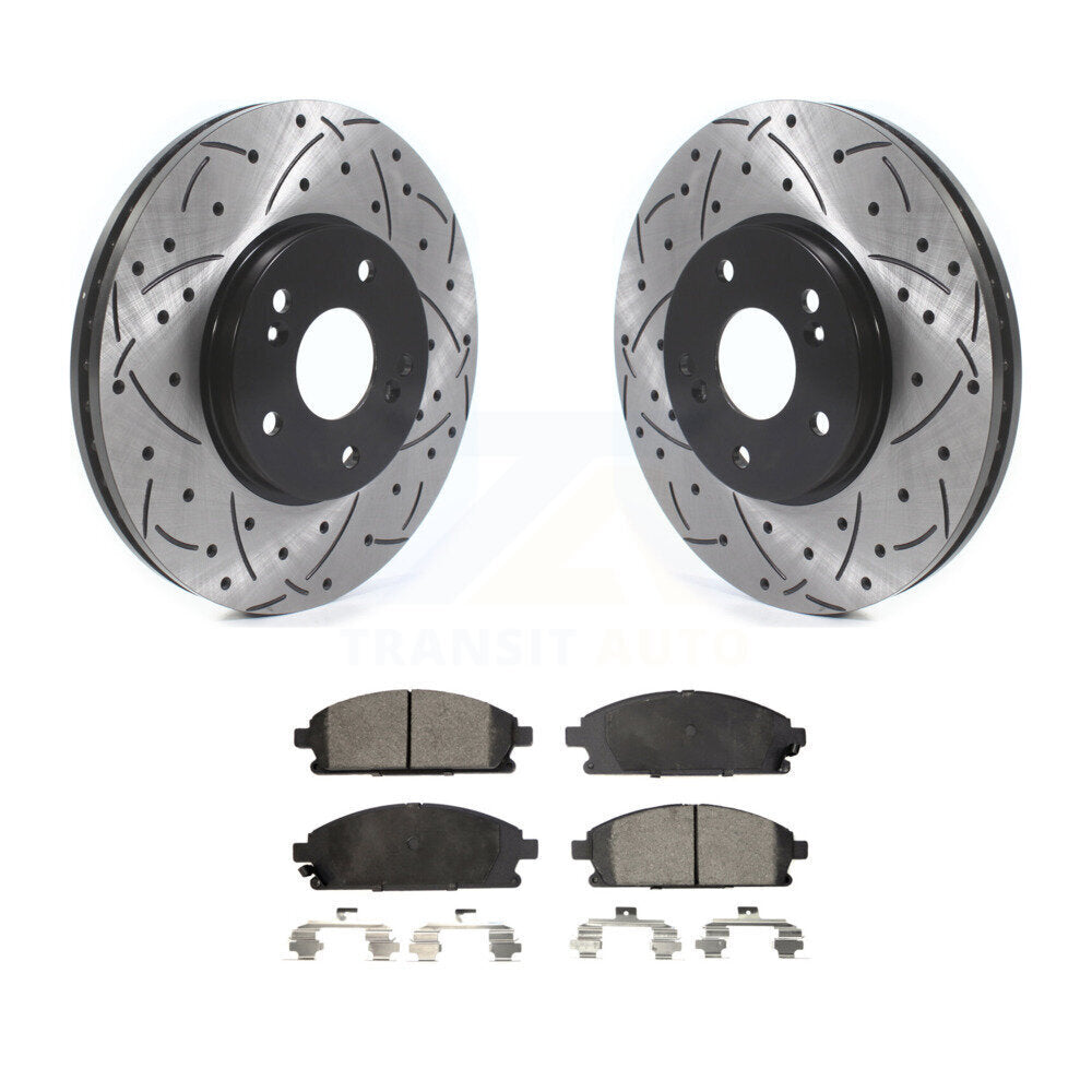 Rotors de frein à disque à fente avant, Kit de plaquettes semi-métalliques pour Acura MD 2003 – 2006