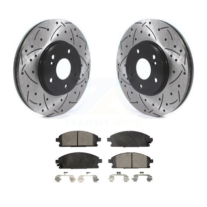 Rotors de frein à disque à fente avant, Kit de plaquettes semi-métalliques pour Acura MD 2003 – 2006