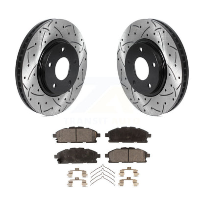 Kit de plaquettes de frein semi-métalliques pour rotors de frein à fente avant percés pour Nissan Ques 2011-2017