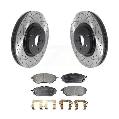 Kit de plaquettes semi-métalliques de Rotor de frein à fente avant percée pour Subaru Forester Outbac