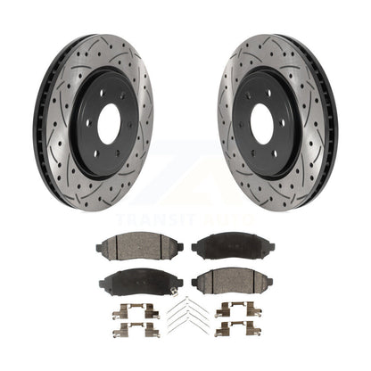Rotors de frein à fente avant percés, Kit de plaquettes semi-métalliques pour Nissan Frontier Xterr