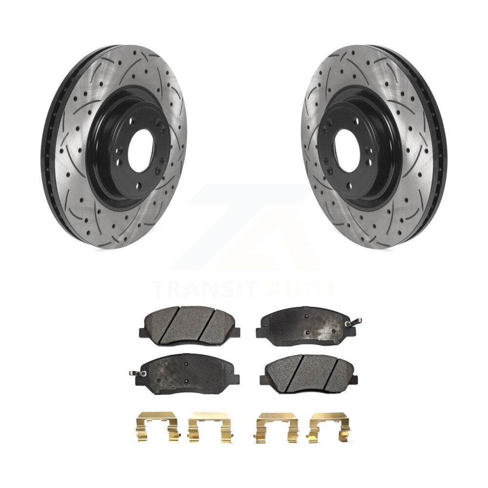 Kit de plaquettes semi-métalliques pour Rotor de frein, fente de perçage avant, pour Hyundai Genesis 2012 3.8