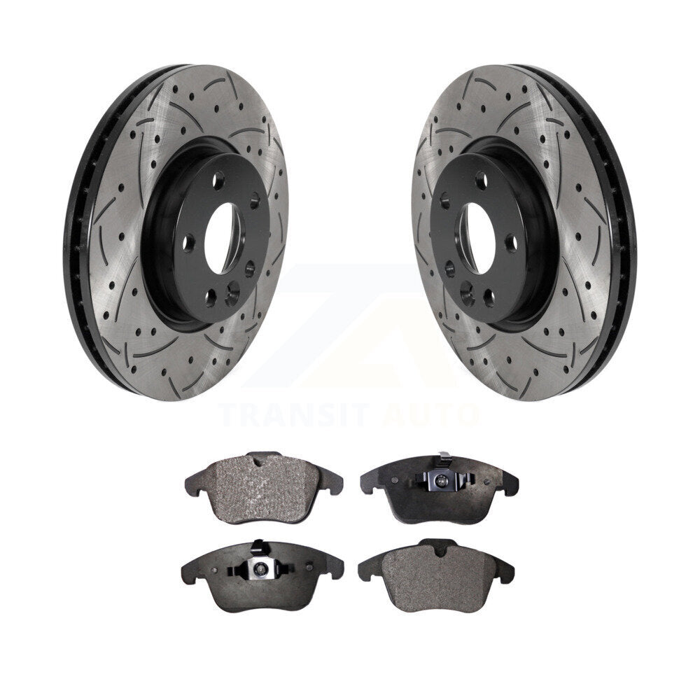 Rotors de frein à fente avant percés, Kit de plaquettes semi-métalliques pour Volvo Land Rover Rang