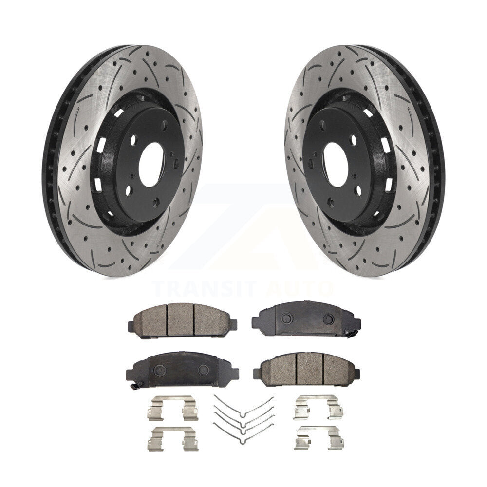 Rotors de frein à fente avant percés, Kit de plaquettes semi-métalliques pour Toyota Venz 2009 – 2016