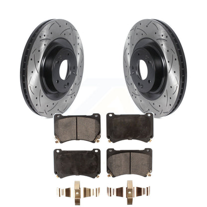 Rotor de frein à fente percée avant et Kit de plaquettes semi-métalliques pour Hyundai Genesis Equu