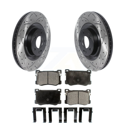 Kit de plaquettes semi-métalliques de Rotor de frein à fente avant percée, pour Hyundai Genesis G80 Ki