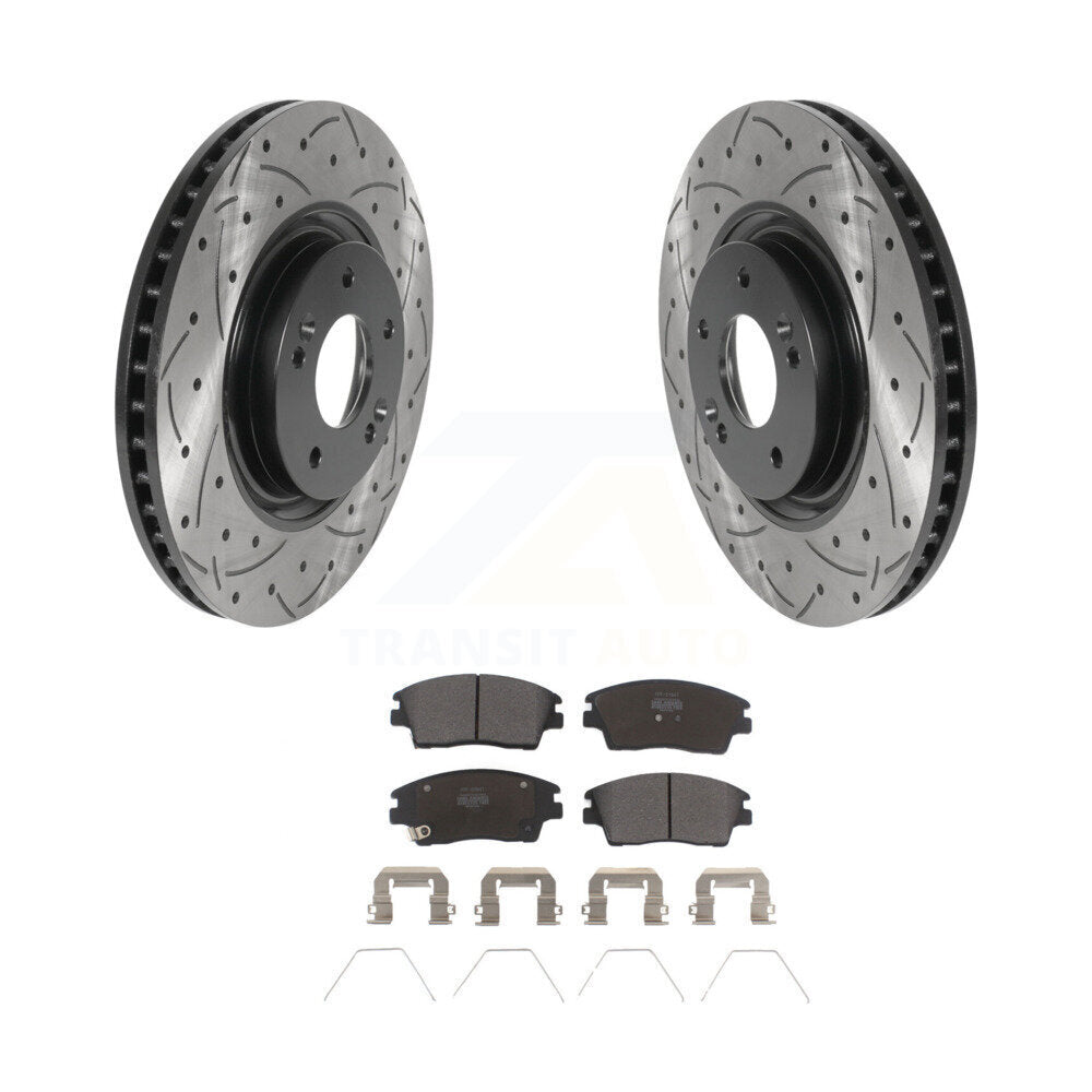 Kit de plaquettes semi-métalliques de Rotor de frein de fente de forage avant pour Kia Sportage Turbocharge