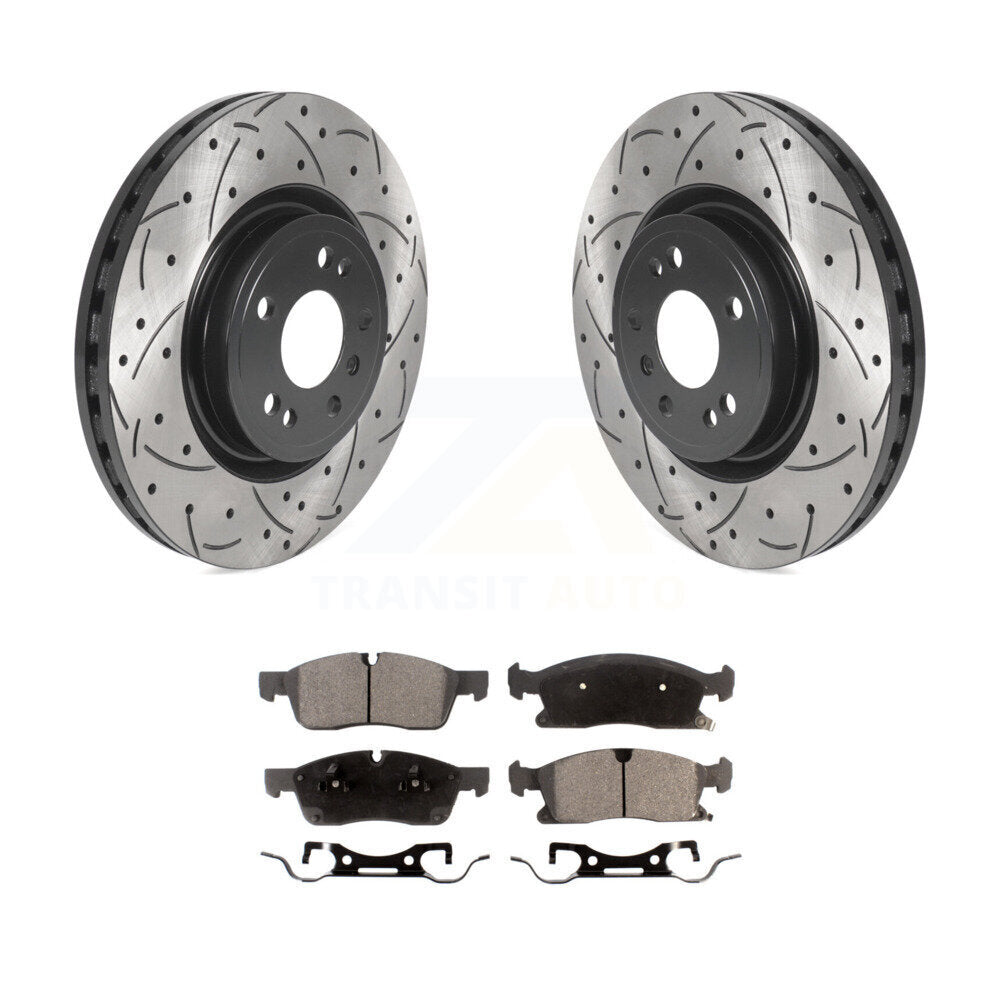 Kit de plaquettes semi-métalliques de Rotor de frein de fente de forage avant pour Mercedes-Benz ML350 ML25