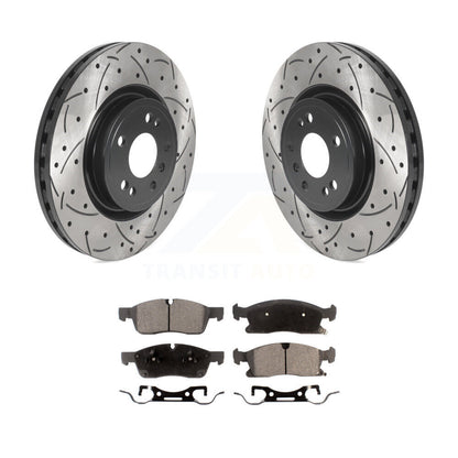 Kit de plaquettes semi-métalliques de Rotor de frein de fente de forage avant pour Mercedes-Benz ML350 ML25