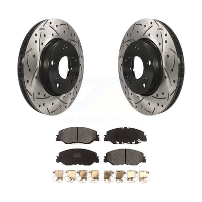 Kit de plaquettes semi-métalliques de Rotors de frein à disque de fente de forage avant pour Honda Civic Insigh