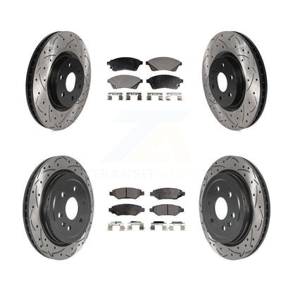 Rotors de frein à fente avant et arrière, Kit de plaquettes semi-métalliques pour Cadillac SRX Saa