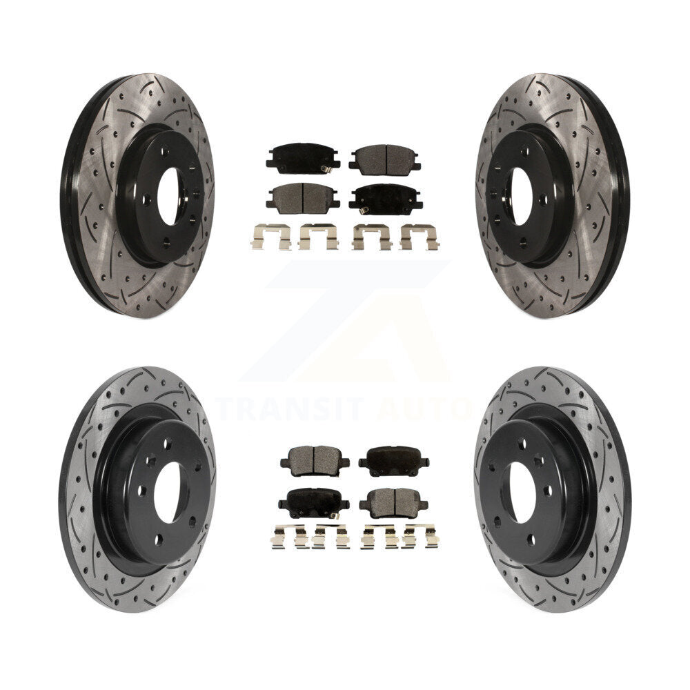 Rotors de frein à fente avant et arrière, Kit de plaquettes semi-métalliques pour Chevrolet Equino
