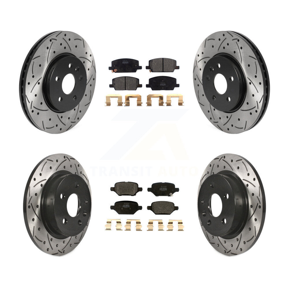 Rotors de frein à fente avant et arrière, Kit de plaquettes semi-métalliques pour Buick Encore Tra