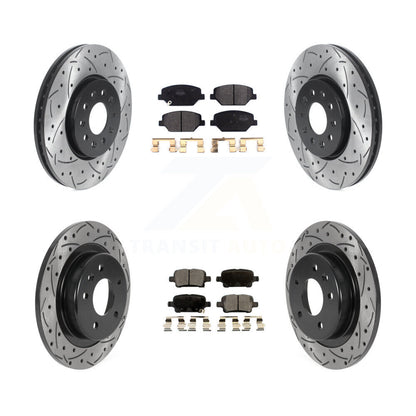 Rotors de frein à fente avant et arrière, Kit de plaquettes semi-métalliques pour Chevrolet Equino