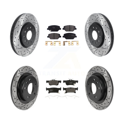 Kit de plaquettes semi-métalliques de Rotors de frein à disque de fente de forage avant et arrière pour Buick Envisio