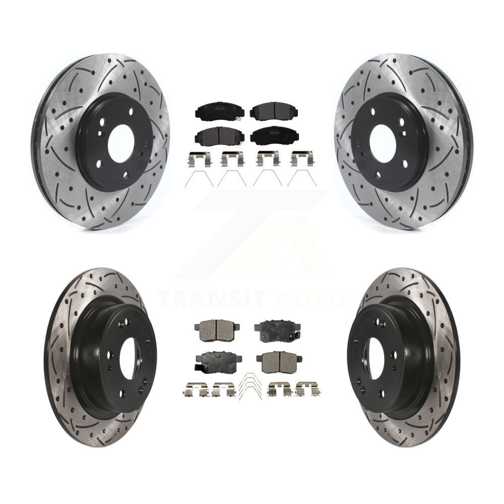 Kit de plaquettes semi-métalliques de Rotor de frein à fente avant et arrière, pour Honda Accord Acur