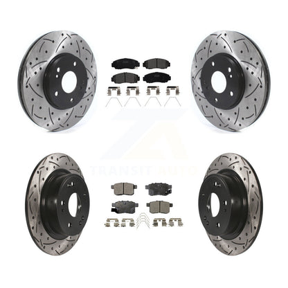 Kit de plaquettes semi-métalliques de Rotor de frein à fente avant et arrière, pour Honda Accord Acur