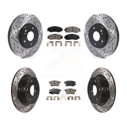 Kit de plaquettes semi-métalliques de Rotor de frein à fente avant et arrière, pour Honda Accord Acur