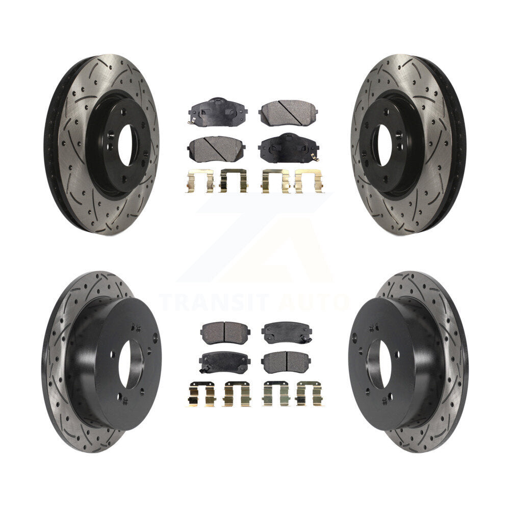 Kit de plaquettes semi-métalliques de Rotor de frein à fente avant et arrière, pour Hyundai Tucson Ki