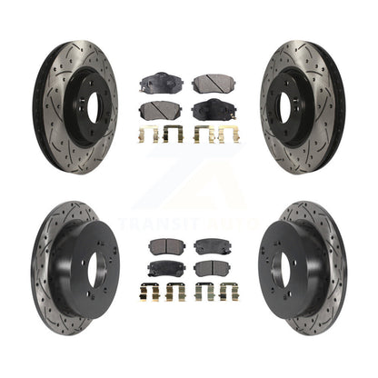 Kit de plaquettes semi-métalliques de Rotor de frein à fente avant et arrière, pour Hyundai Tucson Ki