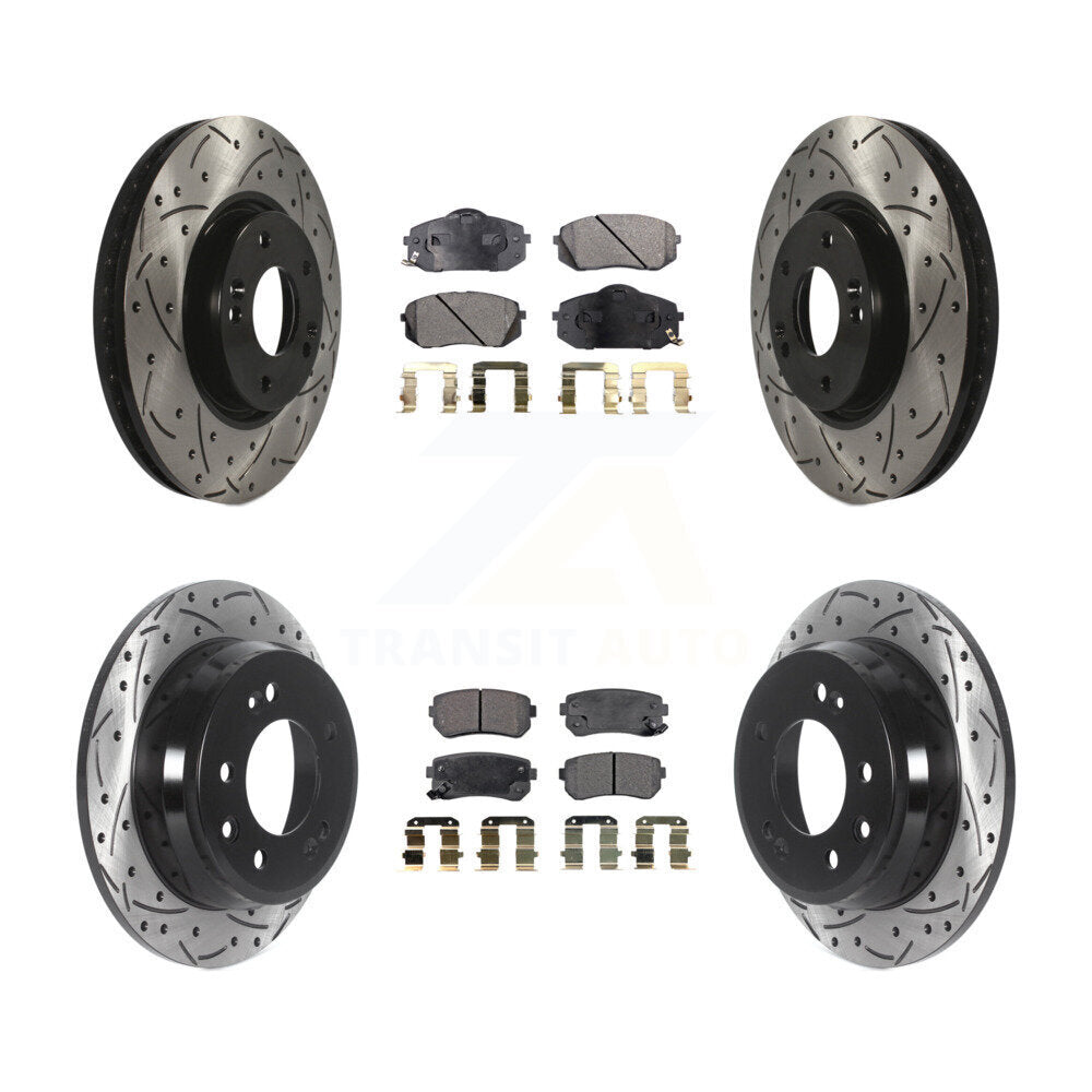 Kit de plaquettes semi-métalliques de Rotor de frein à fente avant et arrière, pour Hyundai Tucson Ki