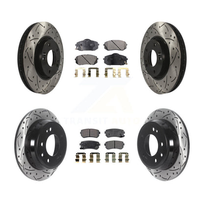 Kit de plaquettes semi-métalliques de Rotor de frein à fente avant et arrière, pour Hyundai Tucson Ki