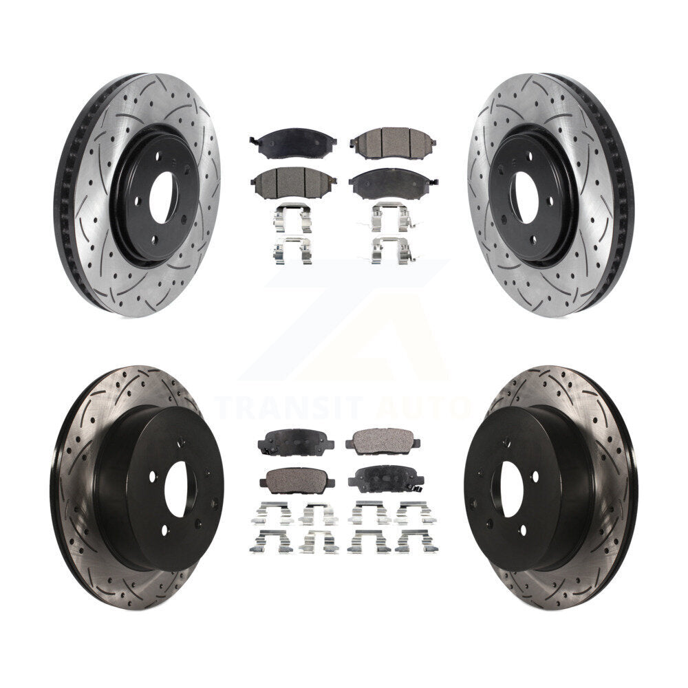 Kit de plaquettes semi-métalliques de Rotor de frein à fente avant et arrière, pour INFINITI FX35 FX3